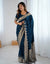 Peacock Blue Silk Woven Banarasi Saree