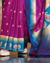 Magenta Silk Woven Banarasi Saree