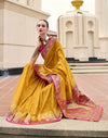 Turmeric Yellow Silk Woven Banarasi Saree