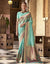 Turquoise Silk Woven Banarasi Saree