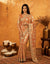 Peach Silk Woven Embroidery Stone Work Banarasi Saree