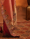 Red Silk Woven Embroidery Stone Work Banarasi Saree