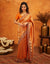 Orange Silk Woven Embroidery Stone Work Banarasi Saree