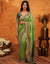Parrot Green Silk Woven Stone Work Banarasi Saree