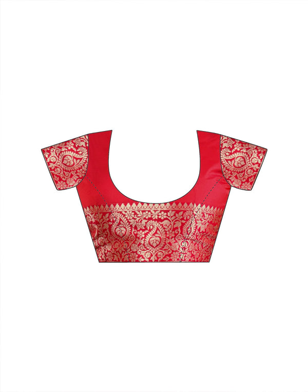 Red Silk Woven Banarasi Saree