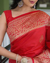 Red Silk Woven Banarasi Saree