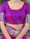Purple Silk Woven Banarasi Saree