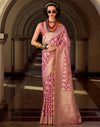Pink Tissue Silk Woven Banarasi Saree