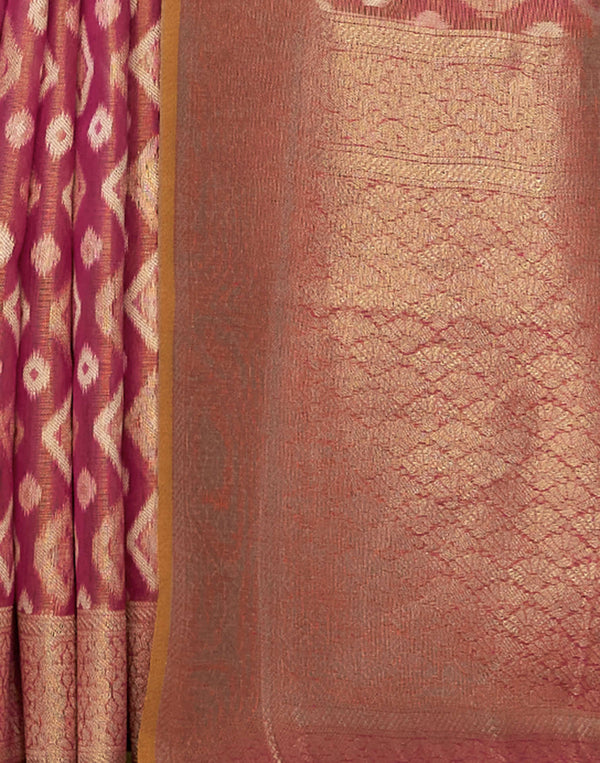 Pink Tissue Silk Woven Banarasi Saree