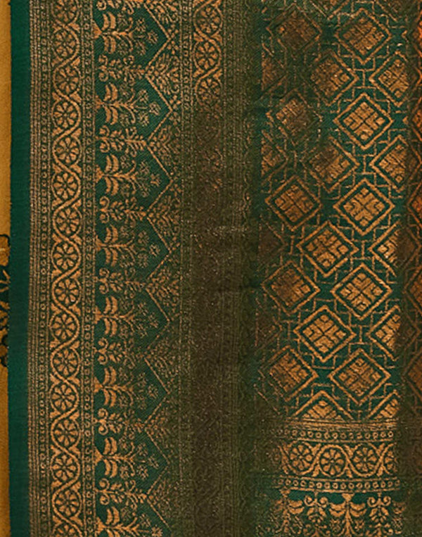 Mustard Yellow Silk Woven Banarasi Saree