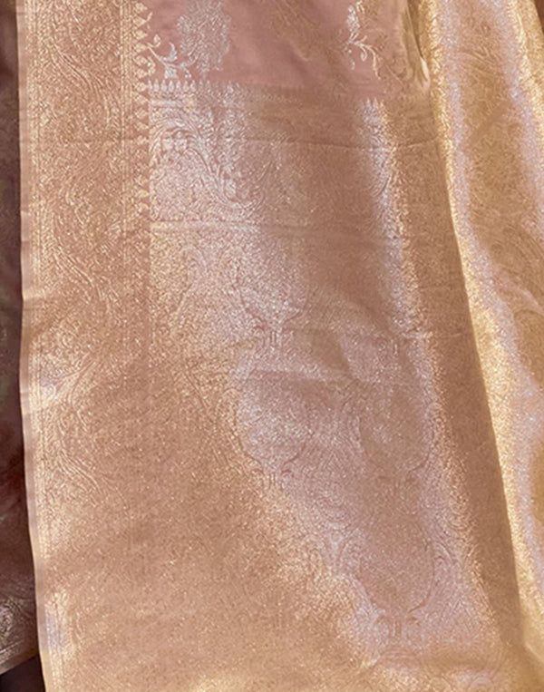 Light Pink Silk Woven Banarasi Saree