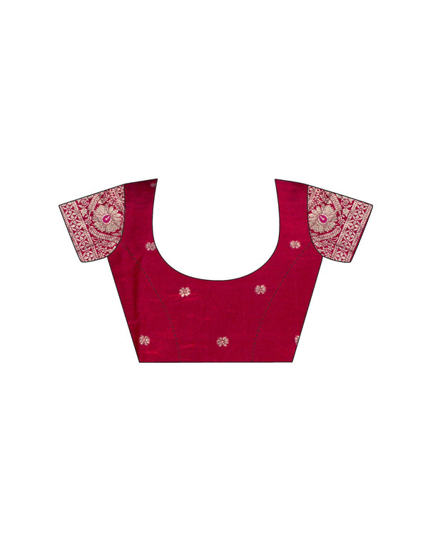 Rani Pink Silk Woven Banarasi Saree
