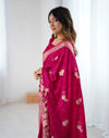 Rani Pink Silk Woven Banarasi Saree