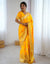 Yellow Silk Woven Banarasi Saree