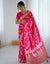 Coral Pink Silk Woven Banarasi Saree