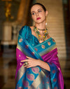 Magenta Silk Woven Banarasi Saree
