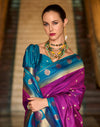 Magenta Silk Woven Banarasi Saree