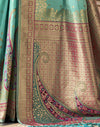 Turquoise Silk Woven Banarasi Saree