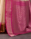Beige Cotton Woven Banarasi Saree