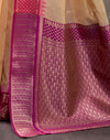 Cream Cotton Woven Banarasi Saree