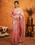 Light Pink Silk Woven Embroidery Stone Work Banarasi Saree