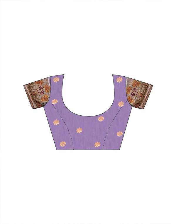 Dark Mauve Silk Woven Embroidery Stone Work Banarasi Saree