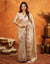 Beige Silk Woven Embroidery Stone Work Banarasi Saree