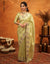 Pista Green Silk Woven Embroidery Stone Work Banarasi Saree