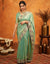 Mint Green Silk Woven Embroidery Stone Work Banarasi Saree