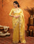 Yellow Silk Woven Embroidery Stone Work Banarasi Saree