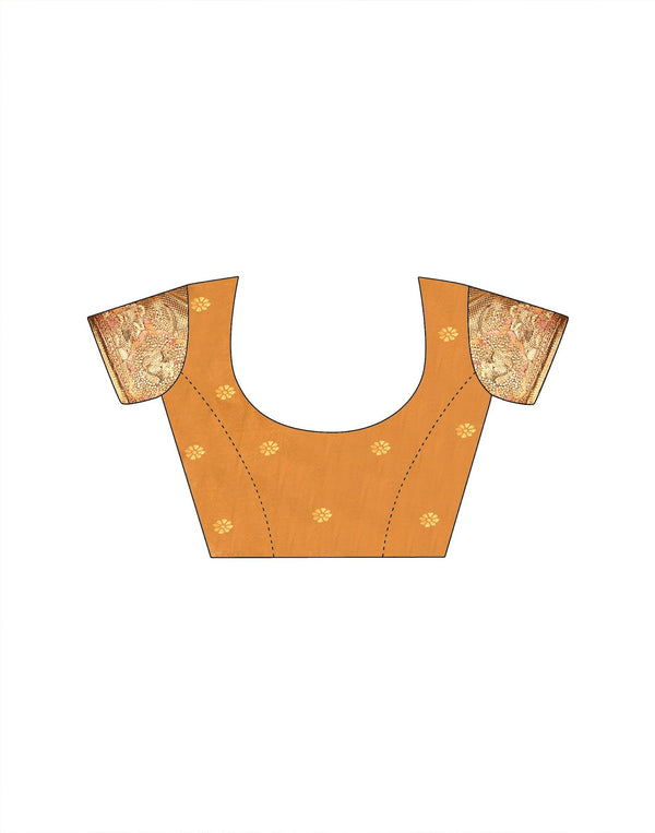 Light Mustard Silk Woven Embroidery Stone Work Banarasi Saree