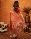 Red Silk Woven Embroidery Stone Work Banarasi Saree