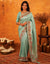 Turquoise Silk Woven Embroidery Stone Work Banarasi Saree