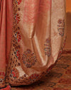 Light Pink Silk Woven Embroidery Stone Work Banarasi Saree