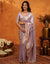 Lavender Silk Woven Embroidery Stone Work Banarasi Saree