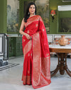 Red Silk Woven Banarasi Saree
