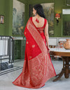 Red Silk Woven Banarasi Saree