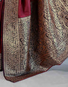 Maroon Silk Woven Banarasi Saree