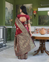 Maroon Silk Woven Banarasi Saree