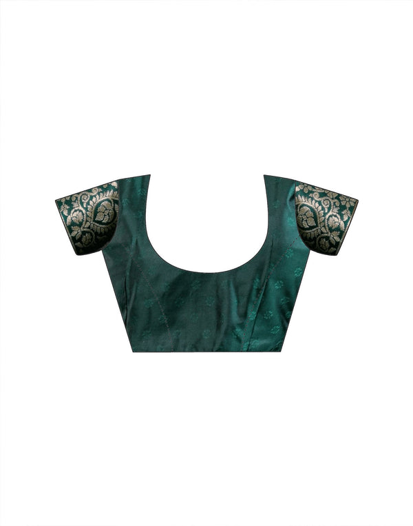 Dark Green Silk Woven Banarasi Saree