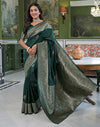 Dark Green Silk Woven Banarasi Saree