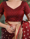 Maroon Silk Woven Banarasi Saree