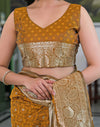 Dusty Mustard Silk Woven Banarasi Saree