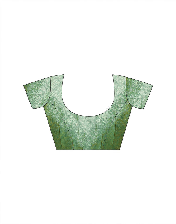 Pista Green Tissue Silk Woven Banarasi Saree