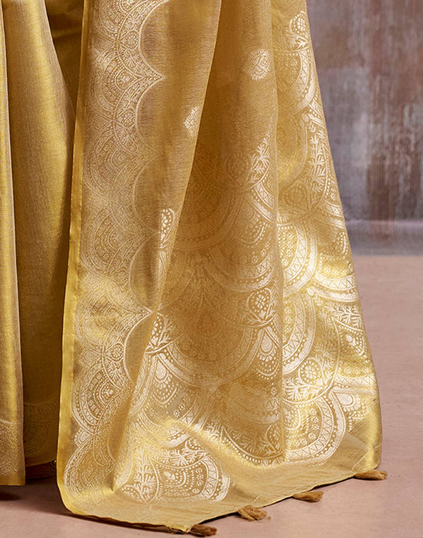 Golden Tissue Silk Woven Banarasi Saree
