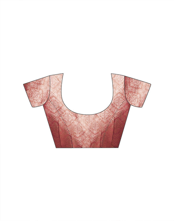 Dusty Rose Pink Tissue Silk Woven Banarasi Saree
