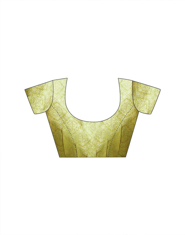 Lime Green Tissue Silk Woven Banarasi Saree