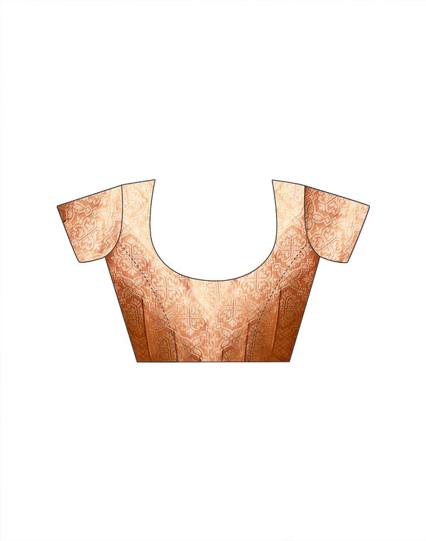 Peach Tissue Silk Woven Banarasi Saree